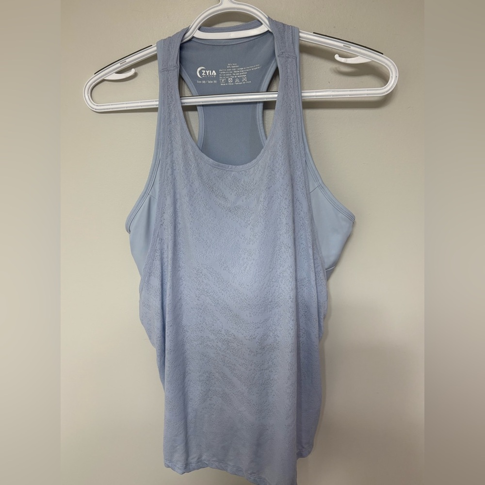 Zyia Light Blue Racerback Tank Top